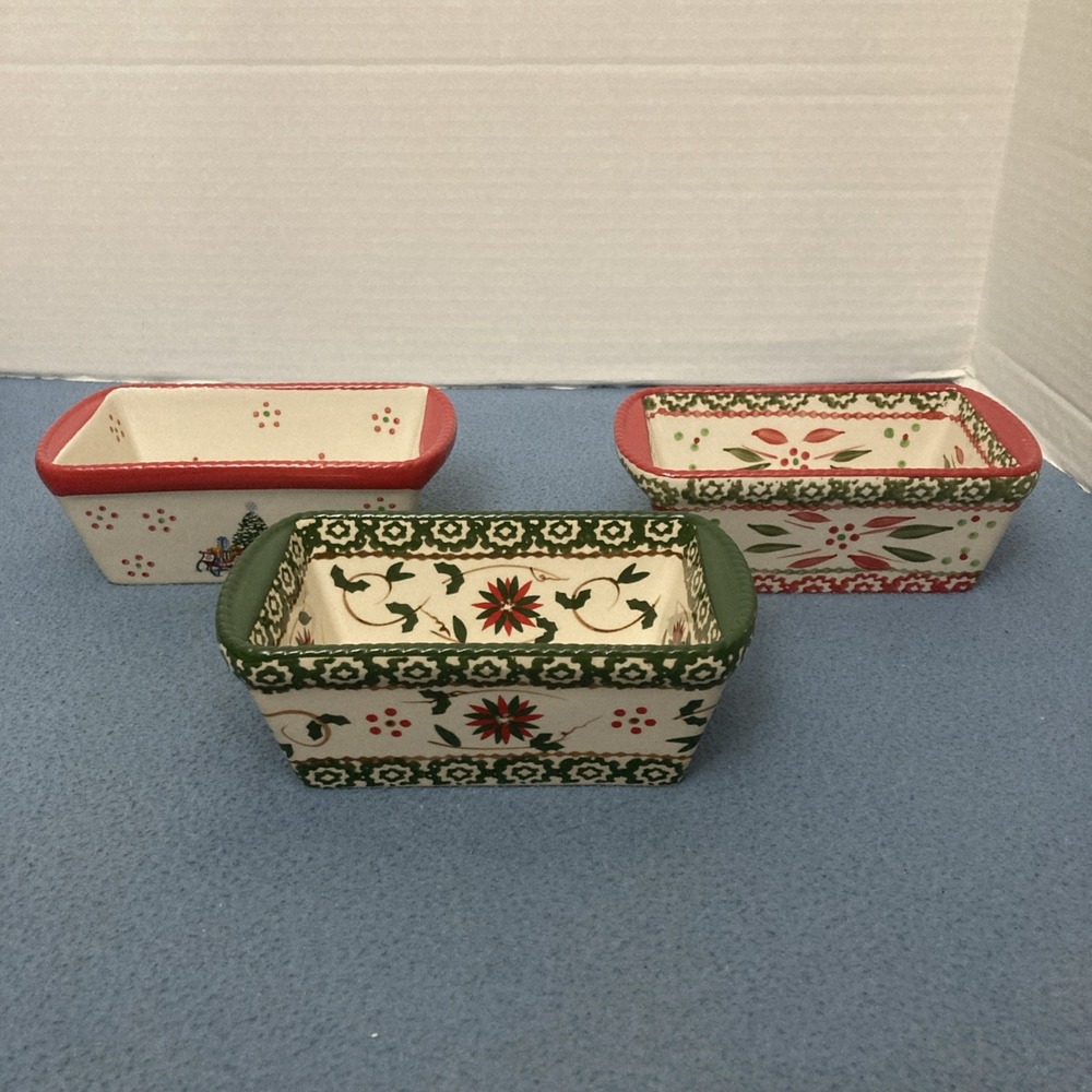 Temp-tations by Tara Holiday & Old World Christmas Theme 12oz Loaf Pan -Set of 3